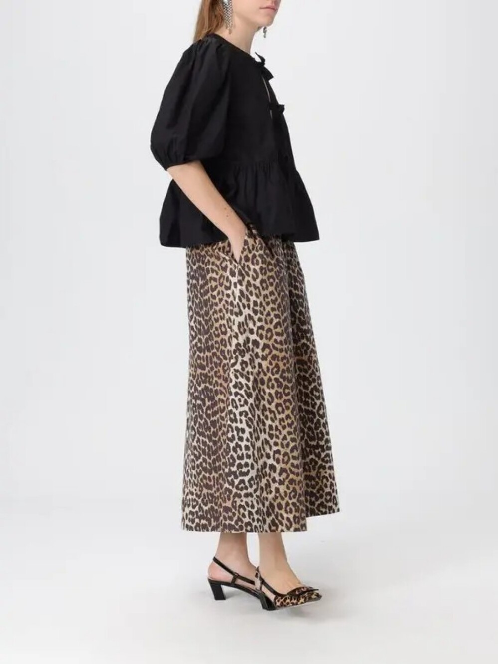 Ganni Leopard Print Skirt